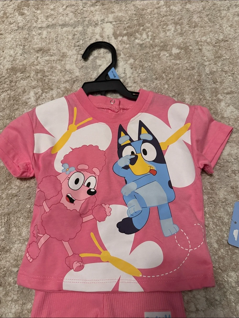 Bluey Pink Toddler Two-Piece Set - Bluey Characters size 3/6M-NWT
